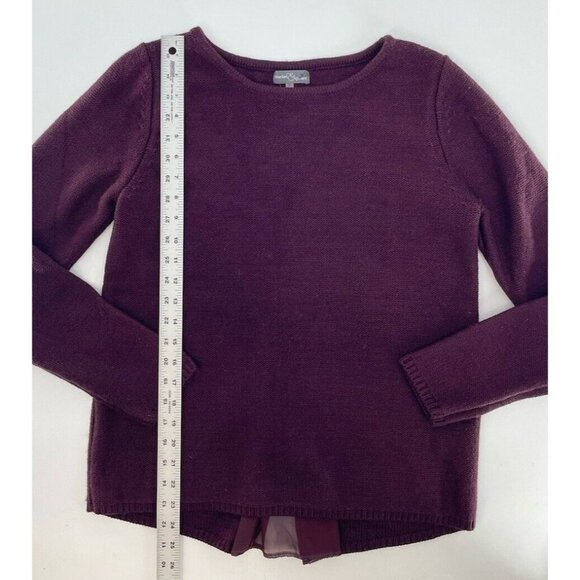 Market & Spruce Women’s Maroon Purple Split Back Knit Sweater Size Small - Picture 8 of 9